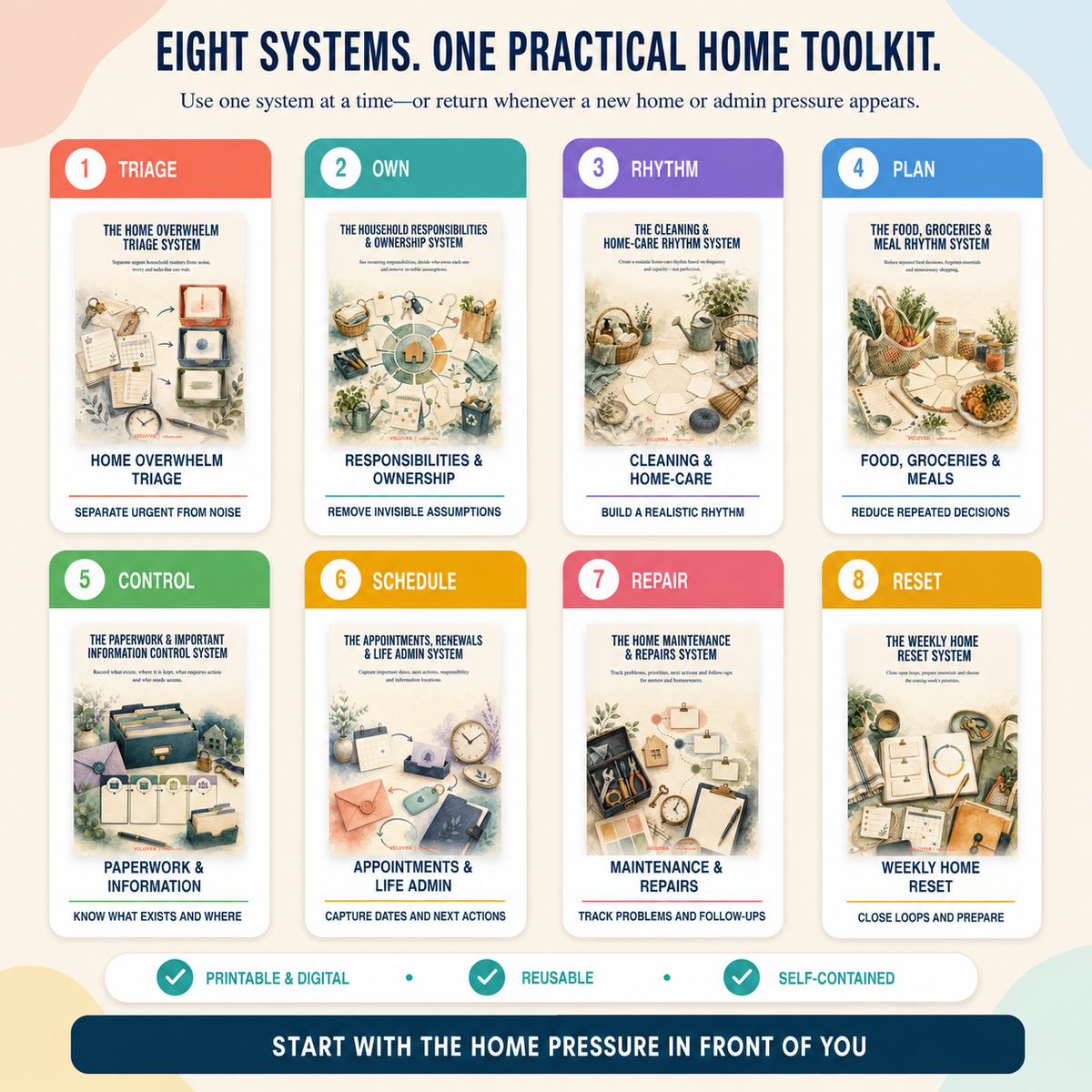 🏡📦 The Home Calm & Life Admin Toolkit Bundle - VELUVRA
