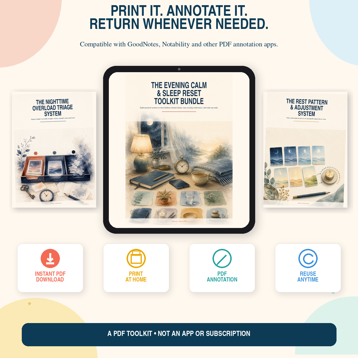😌📦 The Evening Calm & Sleep Reset Toolkit Bundle - VELUVRA
