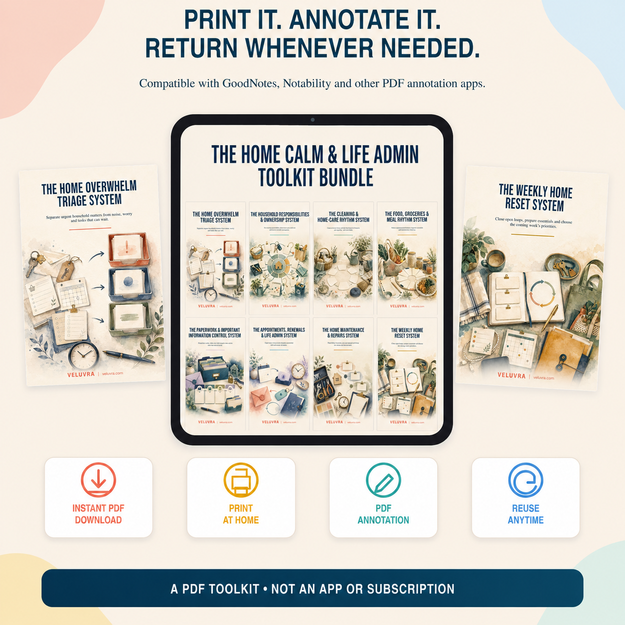 🏡📦 The Home Calm & Life Admin Toolkit Bundle - VELUVRA