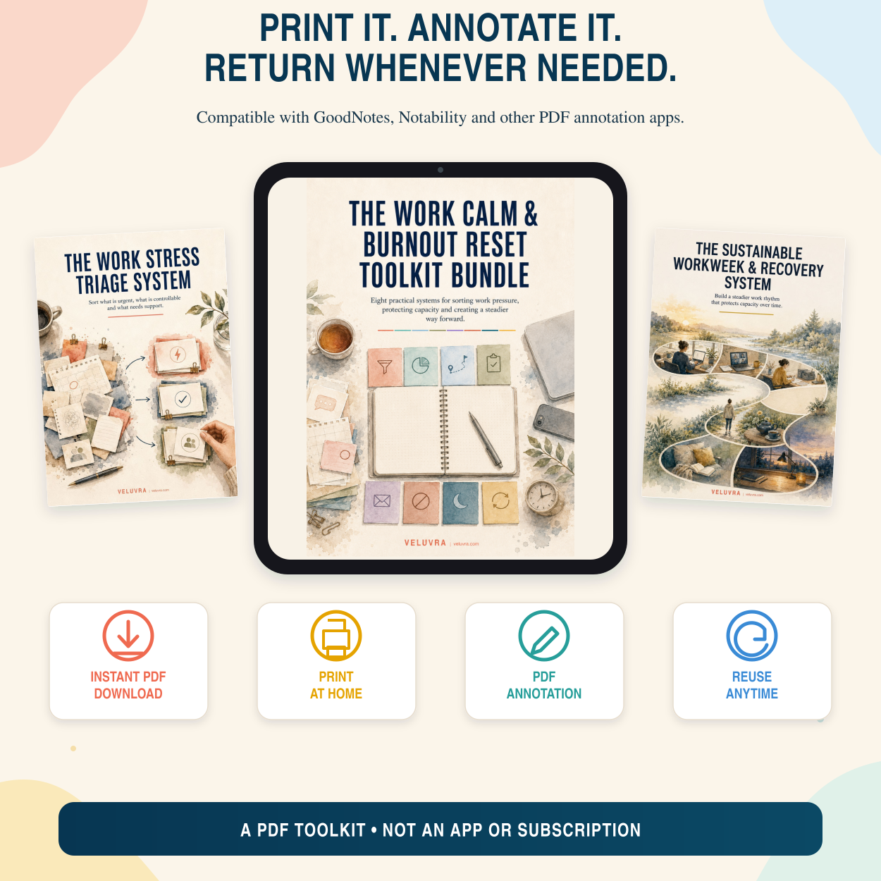 🌿💼  The Work Calm & Burnout Reset Toolkit Bundle - VELUVRA