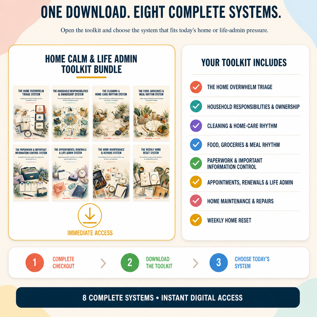 🏡📦 The Home Calm & Life Admin Toolkit Bundle - VELUVRA